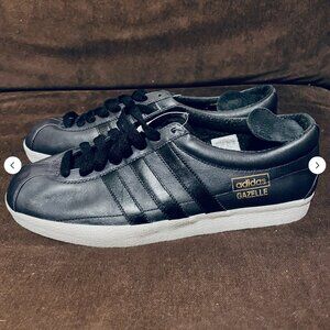 RARE 2007 Adidas Originals Gazelle Vintage Trainer Sample Size 9 Black Leather